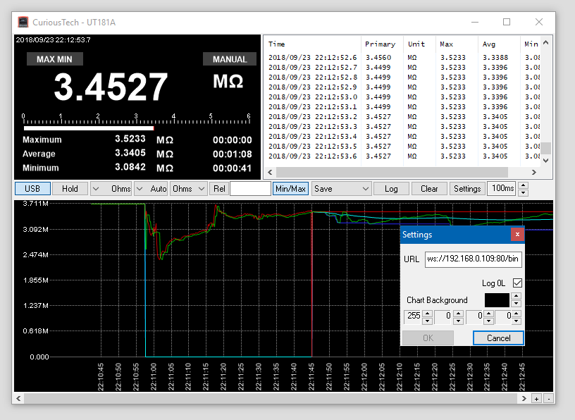 UT181A software GUI